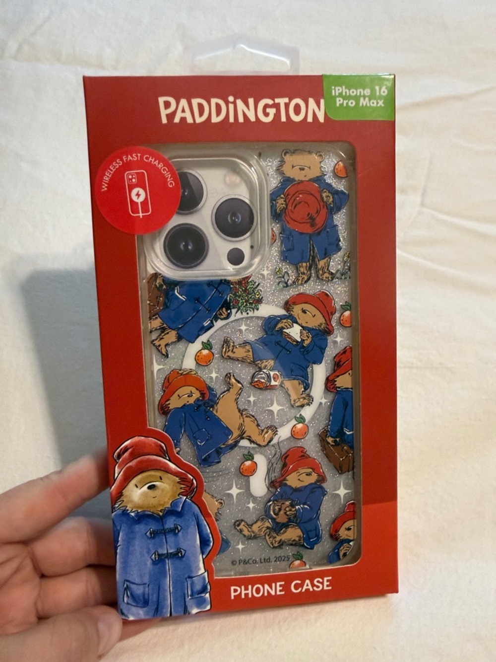 iPhone 16 Pro Max MagSafe Clear Glitter Paddington Phone Case